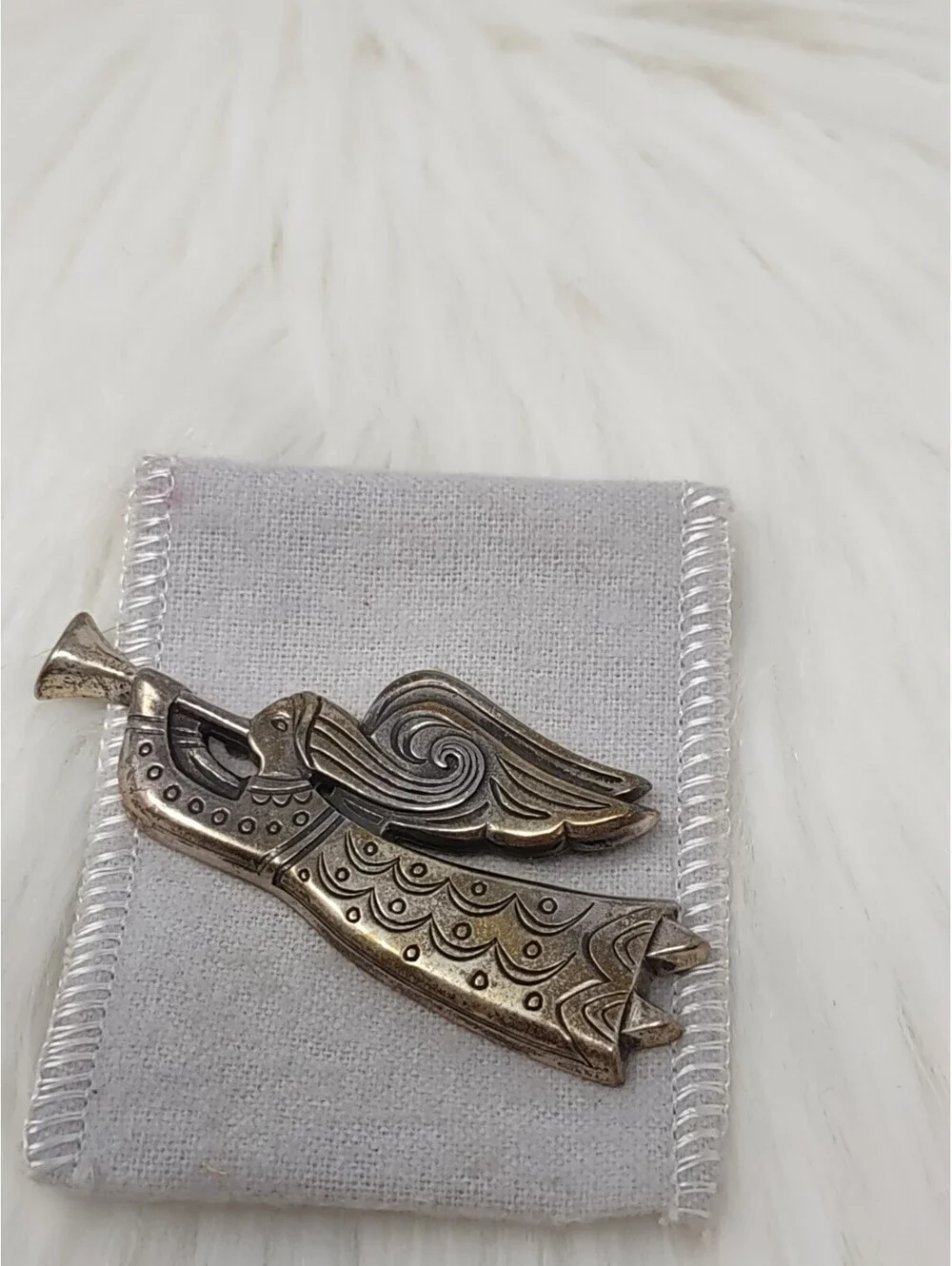 Retired James Avery Sterling Silver Angel Trumpet Brooch Pin